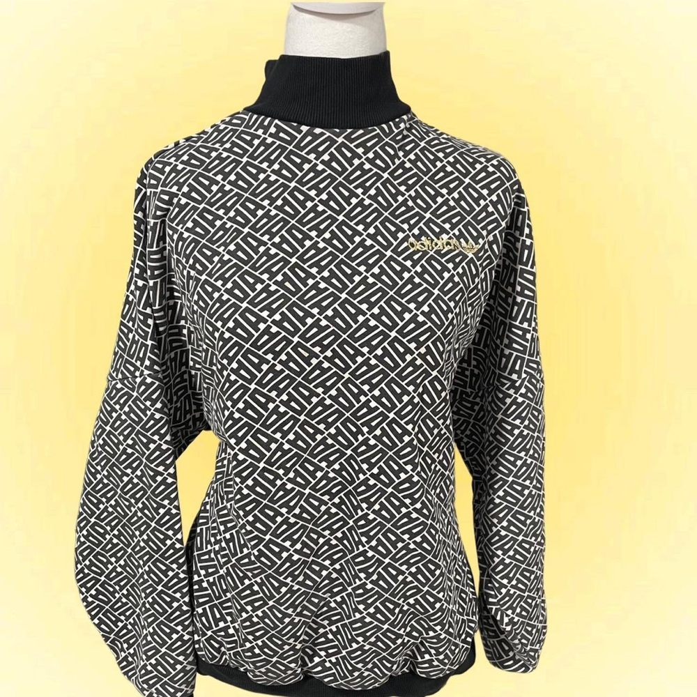 Adidas Black and White Patterned Sweater